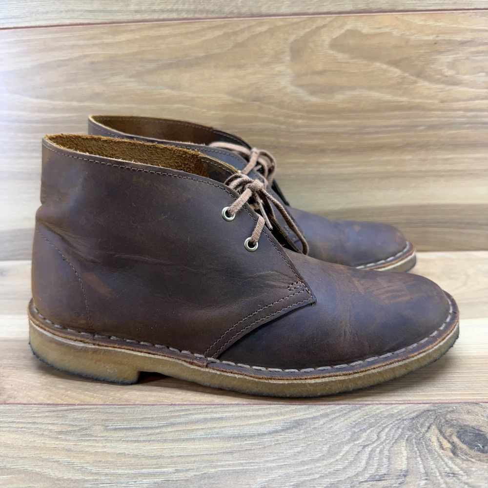 Clarks Originals Chukka Boots Womens 8‎ Brown Leather Lace Up Crepe Gum Soles